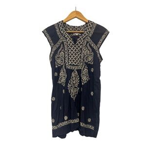 Jayshree Dalal Navy Blue Hand Embroidered Tunic Top